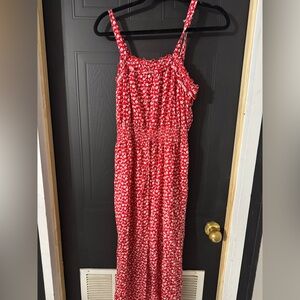 Red Floral Women's Jumpsuit